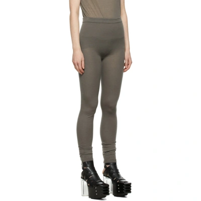 Shop Rick Owens Grey Classic Stitch Cashmere Leggings In Dust