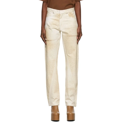 BIANCA SAUNDERS BEIGE WRANGLER EDITION KNIT WHERE JEANS 