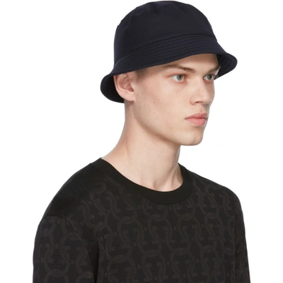 Shop Ermenegildo Zegna Navy Packaway Bucket Hat In Dark Blue