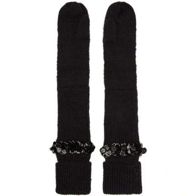 Shop Shushu-tong Black Knit Gloves