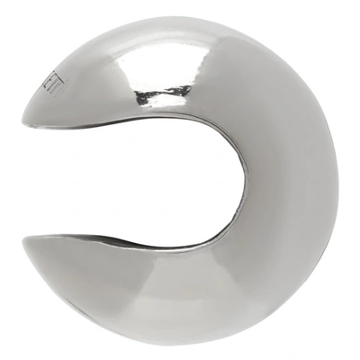 Shop Alan Crocetti Silver Sphere Single Ear Cuff In Rhodium