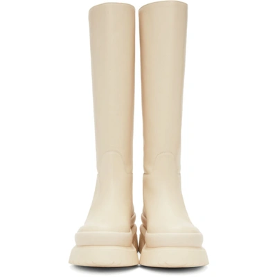 Shop Valentino Off-white Roman Stud Boots In Light Ivory