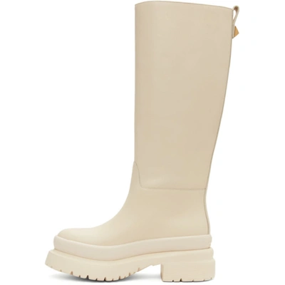 Shop Valentino Off-white Roman Stud Boots In Light Ivory