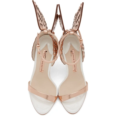 Shop Sophia Webster White & Rose Gold Evangeline Sandals In White/rose Gold