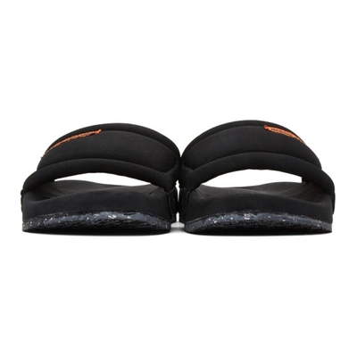 Shop Heron Preston Black Fabric Sliders