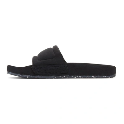 Shop Heron Preston Black Fabric Sliders