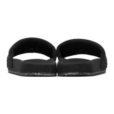 Shop Heron Preston Black Fabric Sliders