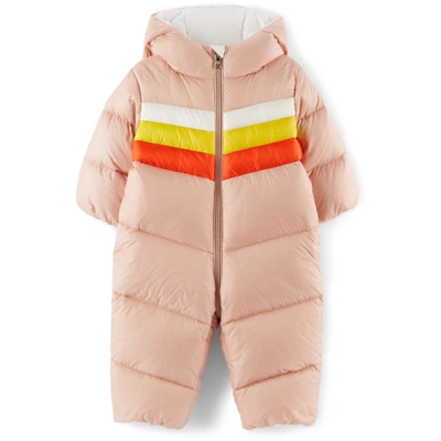 Shop Moncler Baby Pink Down Ayla Snowsuit In 514 Pink