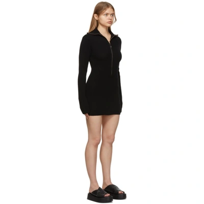 Soro Zipped Ribbed-knit Merino Mini Dress In Black