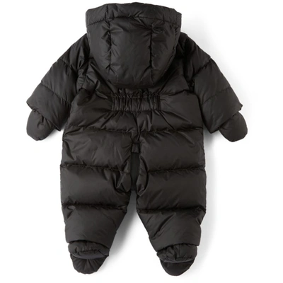 Shop Burberry Baby Down N6-river Puffer Snowsuit In Black