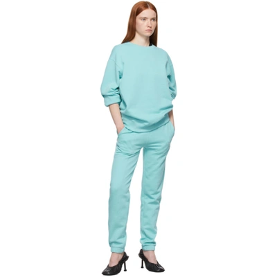 Shop Helmut Lang Blue Logo Sweatpants In G4h Pool