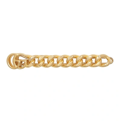Shop Gucci Gold Gg Marmont Hair Clip In 0720 Oro Indio Inv.a
