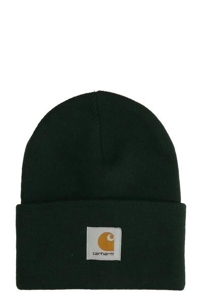 Shop Carhartt Hats In Green Acrylic In Grigio