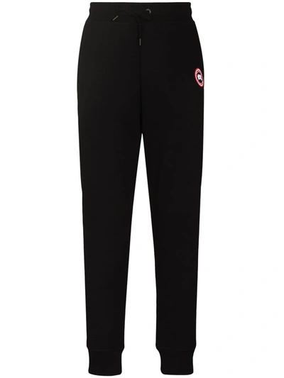 Shop Canada Goose Huron Logo-patch Track Pants In Black