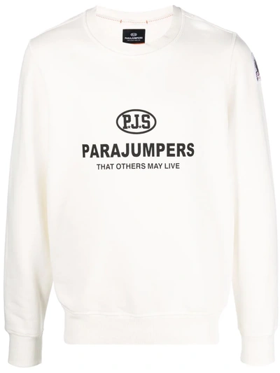 Shop Parajumpers Logo-print Cotton Sweatshirt In Neutrals
