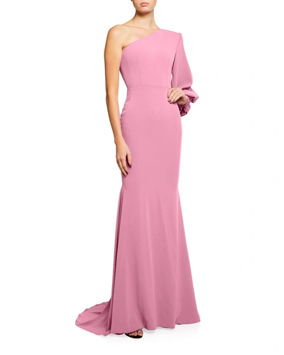 Shop Alex Perry Marin One-shoulder Gown In Pink