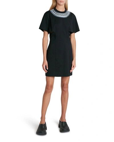 Shop Givenchy X Chito Spray Chain-print Cutout Mini T-shirt Dress In Black