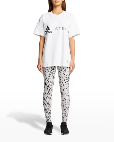 Shop Adidas By Stella Mccartney Logo Graphic T-shirt In White