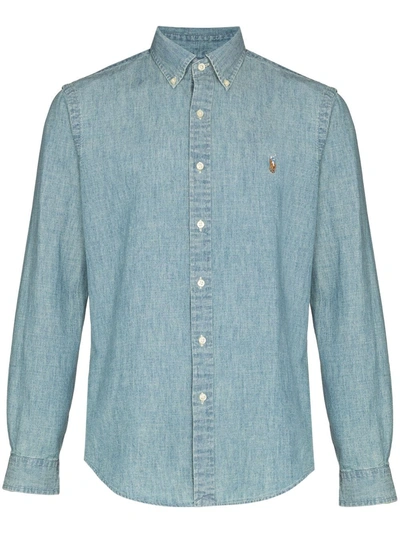 Shop Polo Ralph Lauren Polo Pony Chambray Shirt In Blue