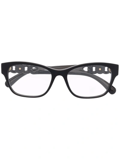 Shop Versace Ve3306 Rectangular Glasses In Black