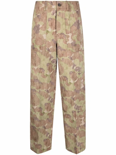 Shop Visvim Camouflage-print Straight-leg Trousers In Neutrals