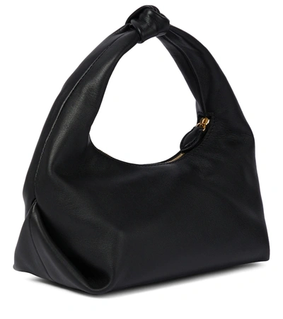 Khaite Black Beatrice Hobo Small Leather Shoulder Bag | ModeSens