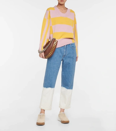 Shop Stella Mccartney Striped Cashmere And Wool Sweater In Multicolor