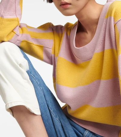 Shop Stella Mccartney Striped Cashmere And Wool Sweater In Multicolor