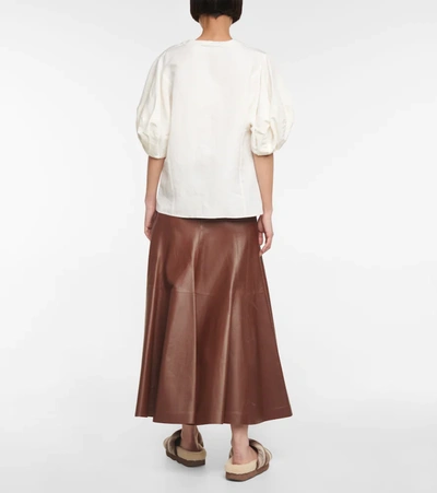 Shop Chloé Linen And Silk Canvas Top In Iconic Milk