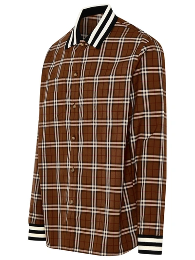 Shop Burberry Brown Check Cotton Towner Shirt