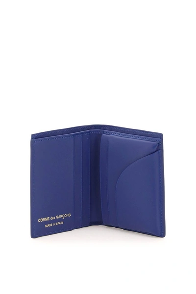 Shop Comme Des Garçons Comme Des Garcons Wallet Polka-dot Print Small Bifold Wallet In Blue