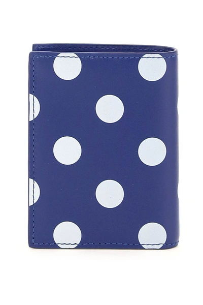 Shop Comme Des Garçons Comme Des Garcons Wallet Polka-dot Print Small Bifold Wallet In Blue