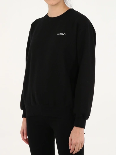 Shop Off-white Diagonal Crewneck Sweatshirt In Black/white