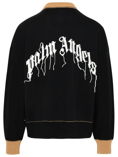 Shop Palm Angels Black Wool Bear Sweater