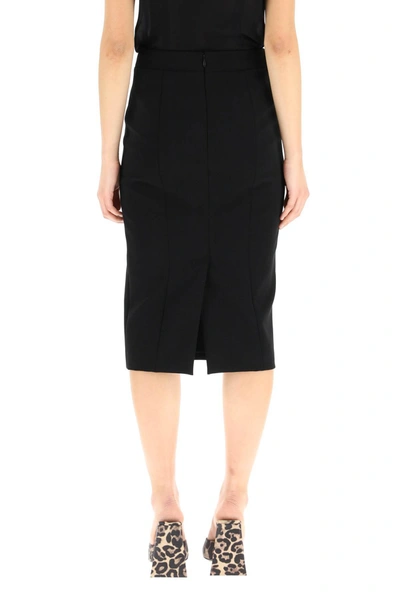 Shop Moschino Crepe Pencil Skirt In Black