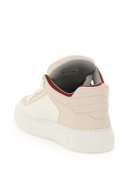Shop Ferragamo Salvatore  Mid-top Leather Sneakers In Mixed Colours