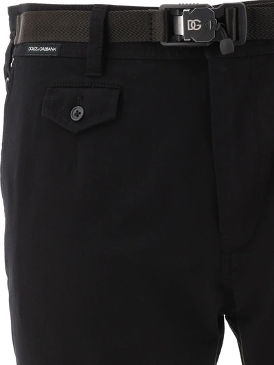 Shop Dolce & Gabbana Stretch Cargo Pants In Black  