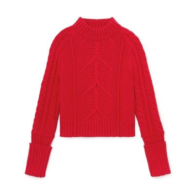 Shop G. Label Valenzuela Cable-knit Sweater In Red