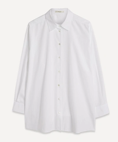 Shop The Row Luka Oversized Cotton Shirt In Optic White
