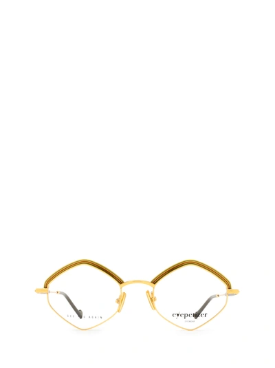 Shop Eyepetizer Tomber Green And Gold Glasses