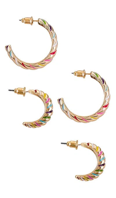 Shop 8 Other Reasons Holiday Earring Set In Metallic Gold