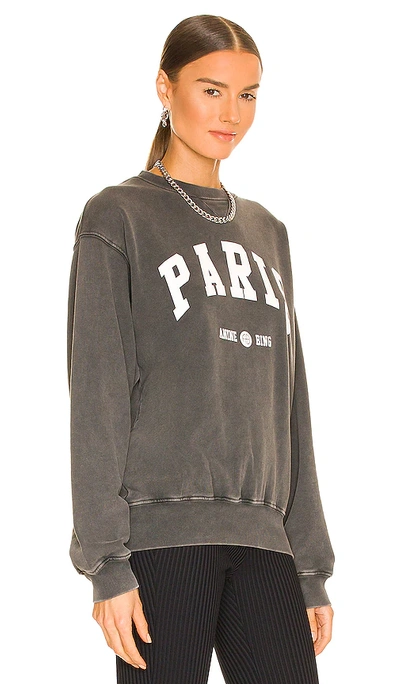 Shop Anine Bing Ramona University Paris Sweatshirt In Charcoal