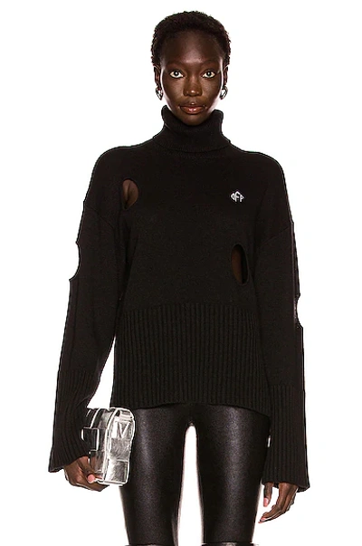 Shop Off-white Meteor Turtleneck Sweater In Black & White