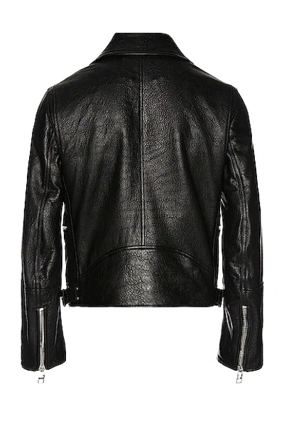 Shop Alexander Mcqueen Essential Leather Biker Jacket In Black
