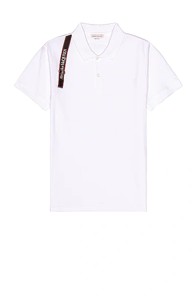 Shop Alexander Mcqueen Logo Tape Harness Polo In White