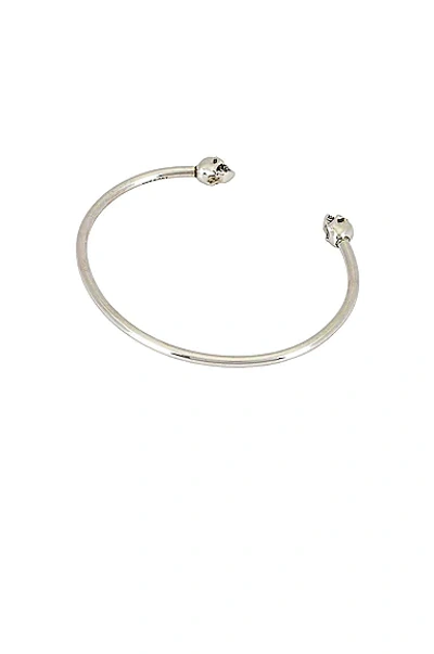 Alexander Mcqueen Thin Twin Bracelet In Silver
