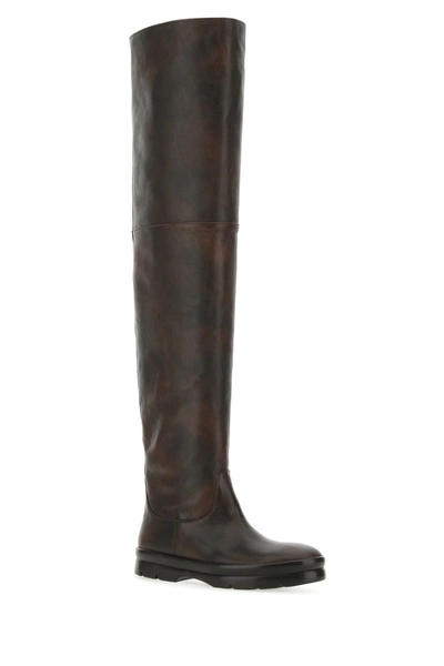 Shop The Row Chocolate Leather Billie Boots  Brown  Donna 40