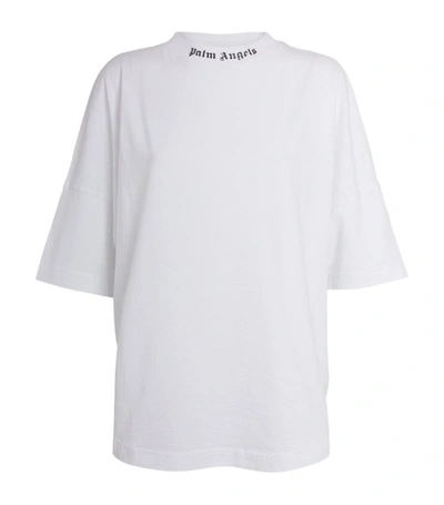 Shop Palm Angels Oversized Logo T-shirt In White