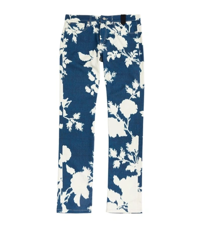 Shop Erdem Floral Bleached Oliver Jeans In Blue