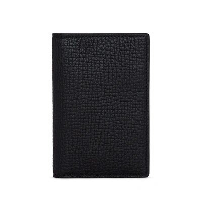 Shop Smythson 6 Card Slot Folded Card Holder In Ludlow In Black